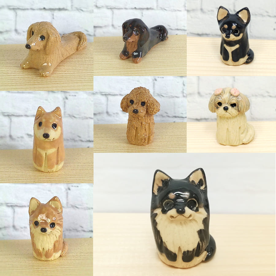 ミニチュア陶器犬の置物・ケース付きセット 楽天市場】犬 いぬ イヌ 戌 