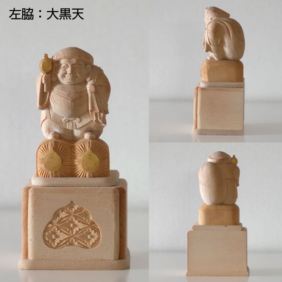 仏像 日蓮宗 日蓮聖人 大黒天 鬼子母神 色付き 彩色 木彫 - 木谷仏壇 
