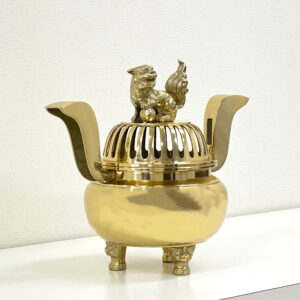 大特価 半額セール 中口獅子掛 香炉 6寸 磨き 寺院用 仏具 寺院仏具 